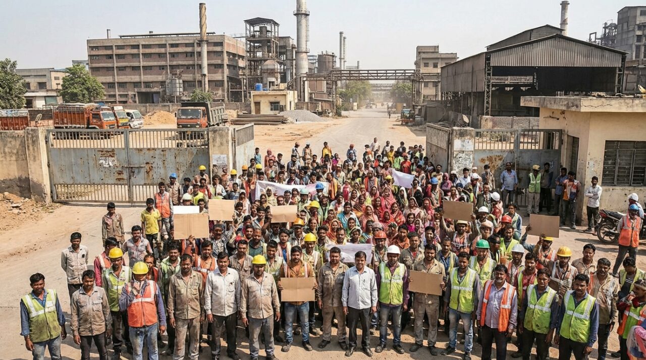 Noida Workers Protest