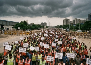 Noida Workers Protest