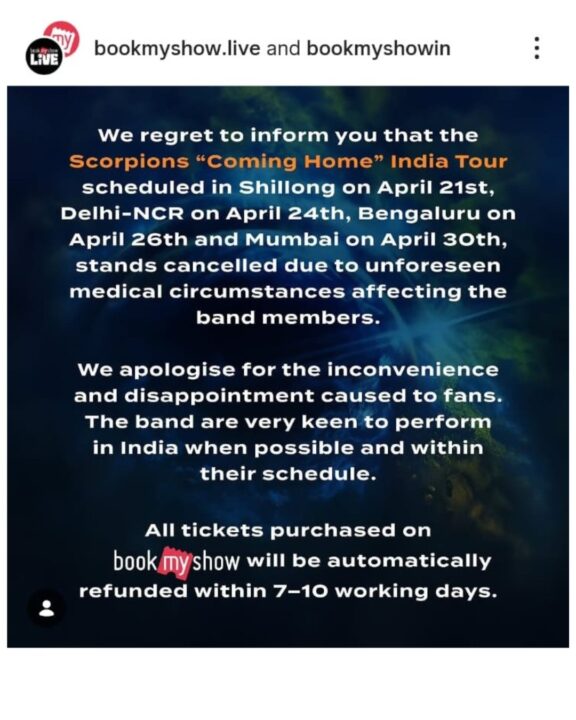 Scorpions India Tour Cancel: स्वास्थ्य समस्या से रद्द हुआ दौरा, जानें पूरी खबर 2 Scorpions India Tour Cancel