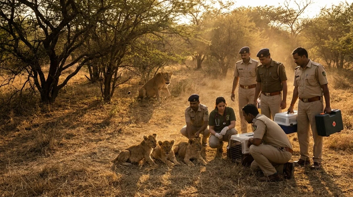 गुजरात Gir Forest में 4 Lion Cubs की मौत, 17 शेरों को किया Isolate 6 Lion_cubs_