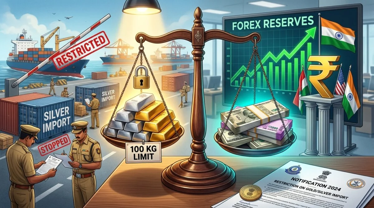 बड़ा फैसला: Silver Import पर भारत सरकार का सख्त प्रतिबंध, Gold पर भी नई सीमा 20 Silver Import