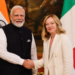 बड़ा फैसला: India Italy Special Strategic Partnership में अपग्रेड, Defense Deal पर मुहर 12 Image Prompt: Indian Prime Minister Narendra Modi and Italian Prime Minister Giorgia Meloni shaking hands warmly in an elegant diplomatic hall in Rome, both smiling with confidence, Indian and Italian flags visible in background, Melody toffee pack subtly visible on a table beside them, professional diplomatic photography, cinematic lighting with warm golden tones, photorealistic, 8k resolution, high detail, official state visit atmosphere, --ar 16:9 (1200 x 675 pixels HD size) --no text