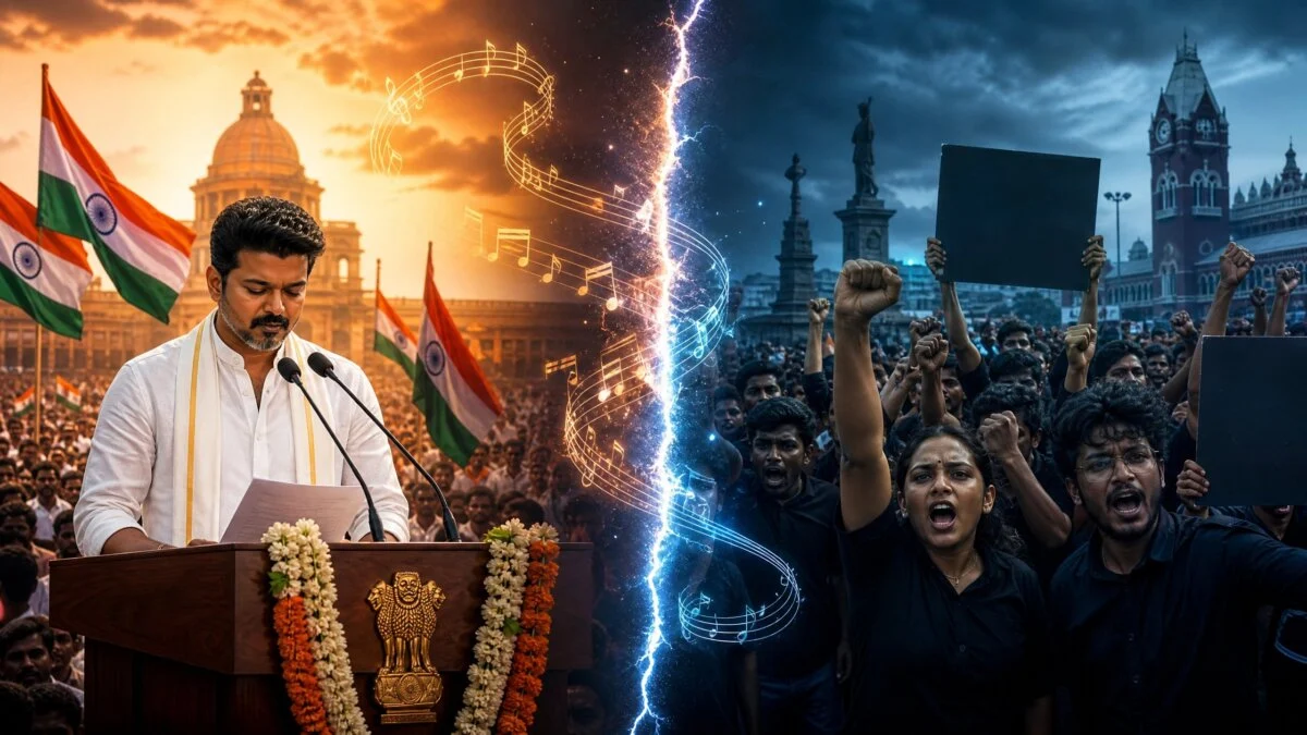 Vijay की शपथ में Vande Mataram पहले, Tamil Anthem बाद में: बड़ा विवाद 6 Vande Mataram Vs Tamil Anthem