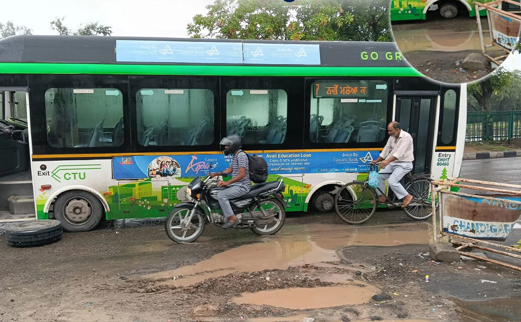 Chandigarh Electric Bus Accident: चलती बस के निकले टायर, बड़ा हादसा टला 11 Chandigarh Bus