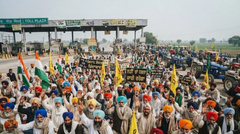 Farmers Protest: किसानी मांगों को लेकर पंजाब भर में टोल प्लाजा परची मुक्त 12 Farmers Protest