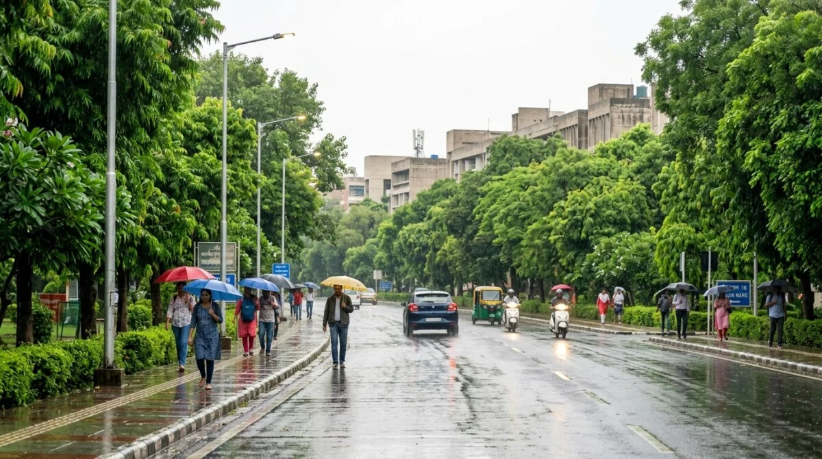 Chandigarh Weather: चंडीगढ़ में बारिश से मिली गर्मी से राहत 6 Rainy_morning