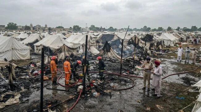 Tirath Yatra Tent Fire