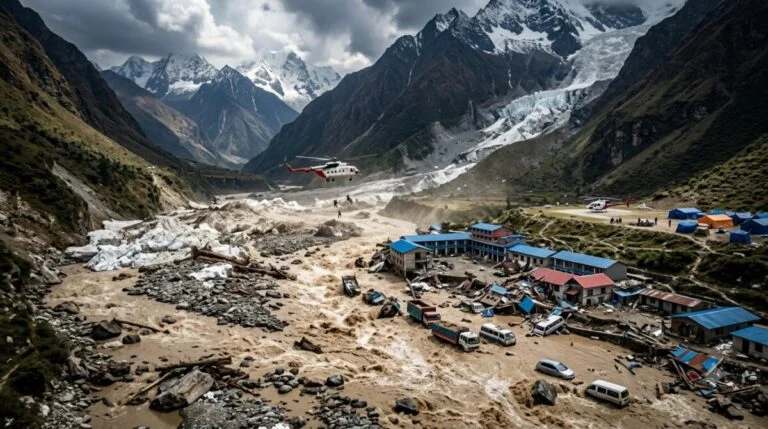 Nepal China Border Flash Flood: 2000 फीट ग्लेशियर टूटा, 157 की मौत, भारत अलर्ट 18 Nepal China Border Flash Flood