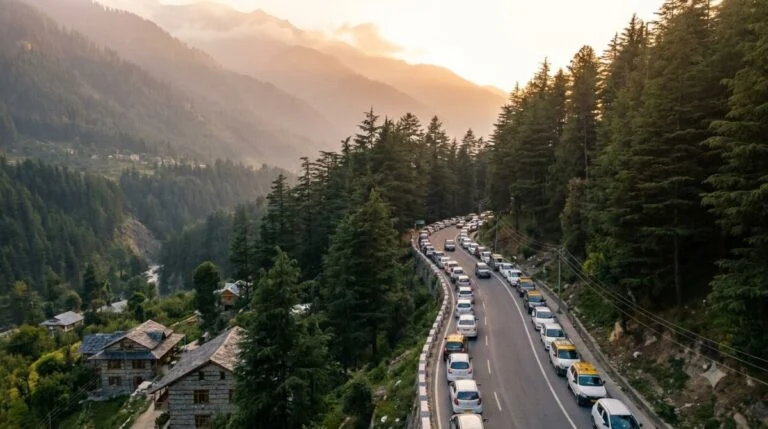 Manali Tourist Heavy Traffic Congestion News