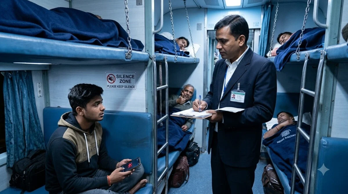 ट्रेन में मोबाइल स्पीकर बजाया तो ₹1000 जुर्माना, नहीं माना तो जेल! Indian Railway Mobile Speaker Fine Jail 6 Train Mobile Speaker Fine